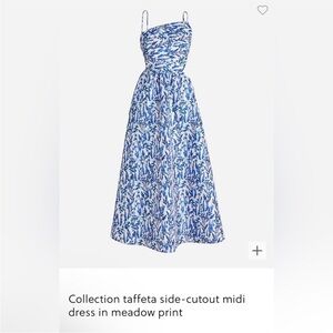 NWT J Crew Collection Tafetta Side Cutout Midi Dress Size 6